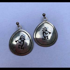 Sterling silver Kokapelli earrings